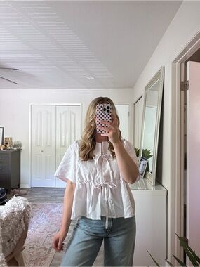 Velvet Heart Linen Peplum Top